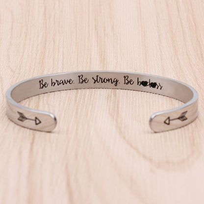 Inspirational Cuff Bracelet Bangle for Women Teen Girls - Birthday Jewelry Quotes - Friend Gift for Her Mom