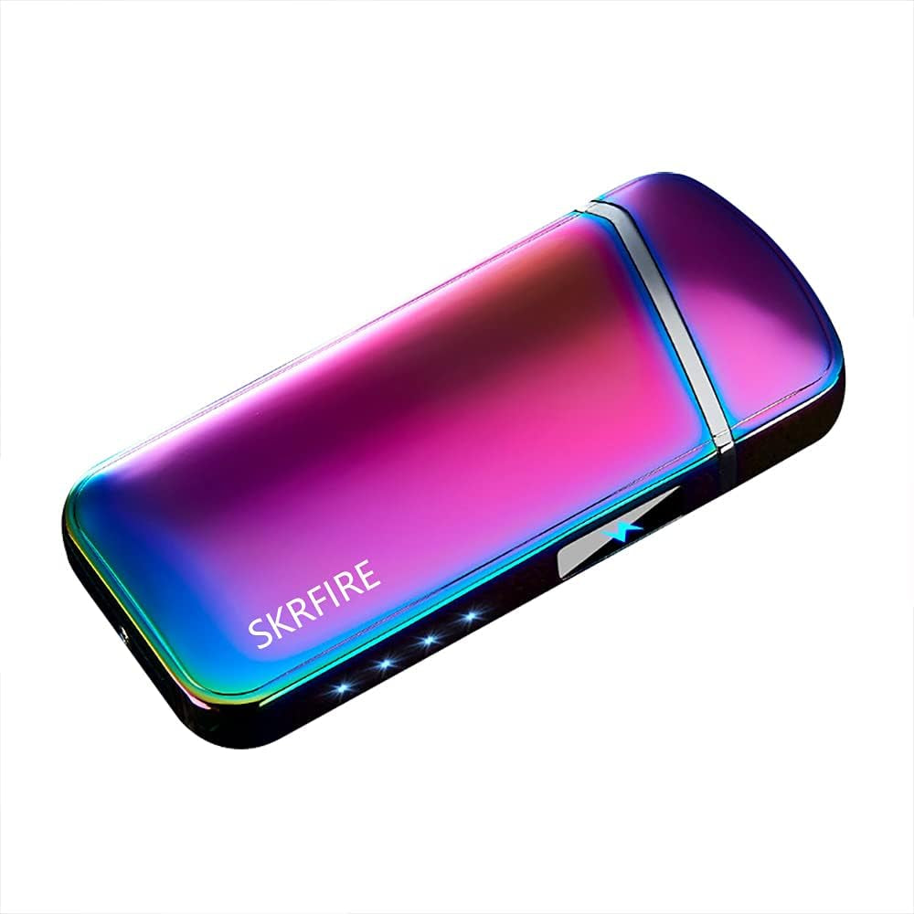 Electric Lighter Windproof Lighter, Plasma Lighter for Smoking Dual Arc Lighter,Rechargeable USB Lighter with Rhythmic Flashing Battery Indicator (Magic)