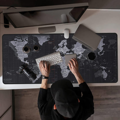 XXL Gaming Mouse Map Pad 900×400×3MM (35.40X15.74X0.12 Inch),With Non-Slip Base,Waterproof and Foldable Pad,Desktop Pad Suitable for Gamers,Suitable for Desktop,Office and Home,Black
