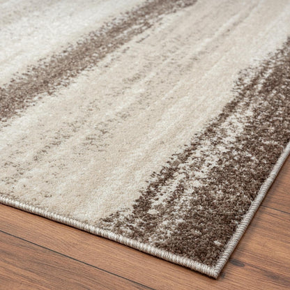 Modern Area Rug Stain Resistant, Brown/Size 2X3