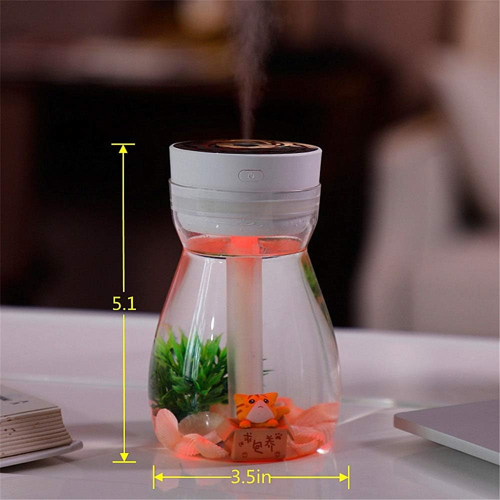 Micro Landscape Humidifiers, Mini Humidifier, Small Humidifier, Cute Humidifier,Car Humidifiers ，Air Humidifier, Cool Mist Humidifiers for Bedroom Kids Office Desk Humidifier (White)