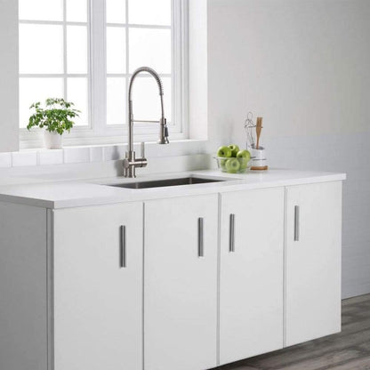 Britt Commercial Style Spot Free Stainless Steel Pre-Rinse Kitchen Faucet with Deck Plate, KPF-1690SFS
