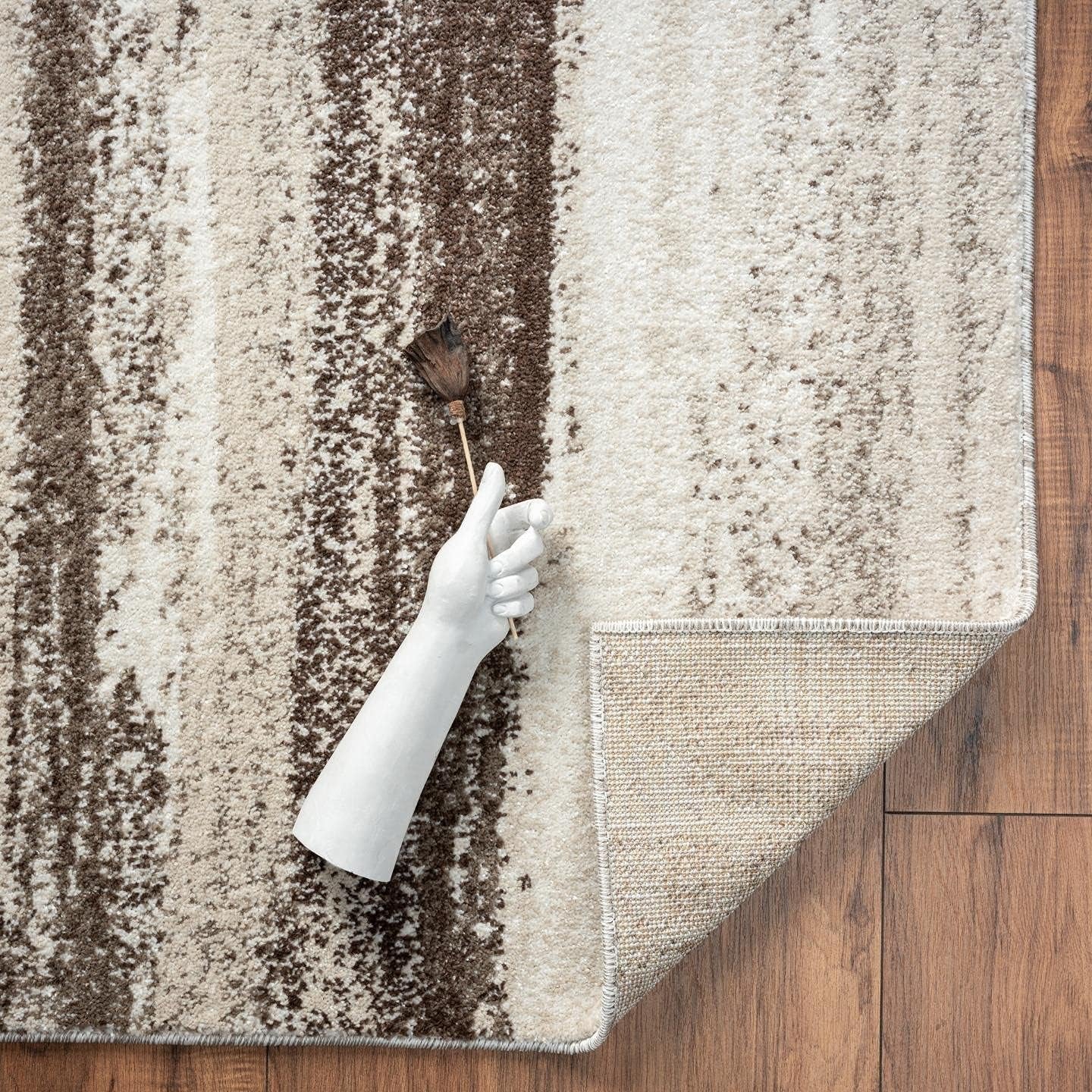 Modern Area Rug Stain Resistant, Brown/Size 2X3