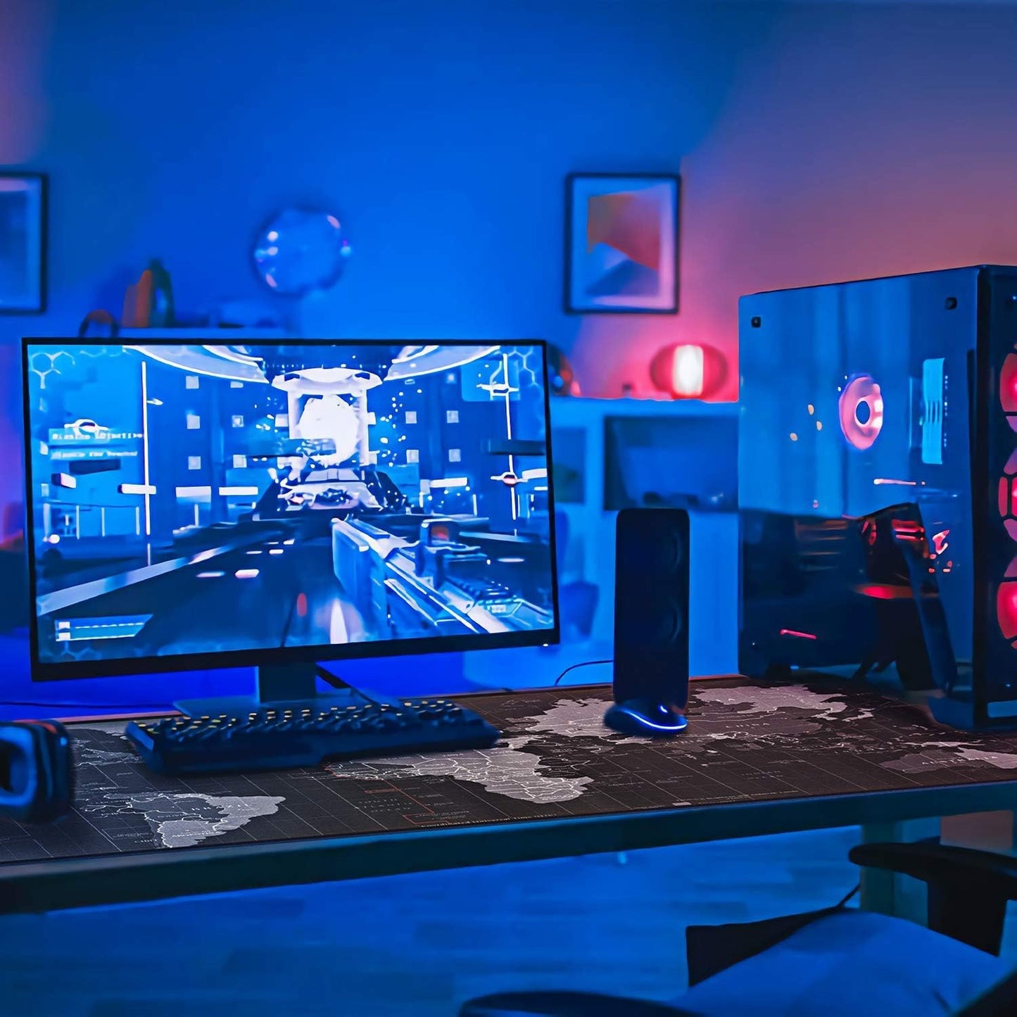 XXL Gaming Mouse Map Pad 900×400×3MM (35.40X15.74X0.12 Inch),With Non-Slip Base,Waterproof and Foldable Pad,Desktop Pad Suitable for Gamers,Suitable for Desktop,Office and Home,Black