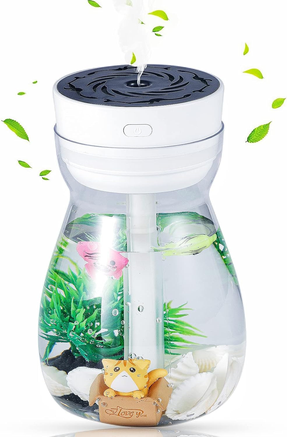 Micro Landscape Humidifiers, Mini Humidifier, Small Humidifier, Cute Humidifier,Car Humidifiers ，Air Humidifier, Cool Mist Humidifiers for Bedroom Kids Office Desk Humidifier (White)