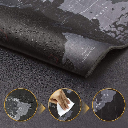 XXL Gaming Mouse Map Pad 900×400×3MM (35.40X15.74X0.12 Inch),With Non-Slip Base,Waterproof and Foldable Pad,Desktop Pad Suitable for Gamers,Suitable for Desktop,Office and Home,Black