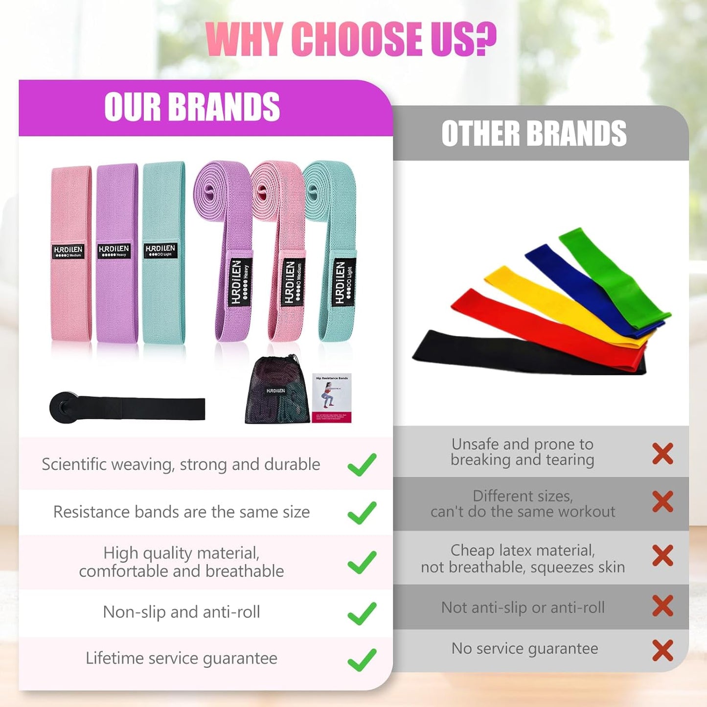 Resistance Bands for Working Out Set, 3 Pcs Pull up Bands and 3 Pcs Assistance Bands with Door Anchor for Legs, Glutes, Hip, Fabric Loop Bands Workout Bands Resistance for Gym, Home, Office