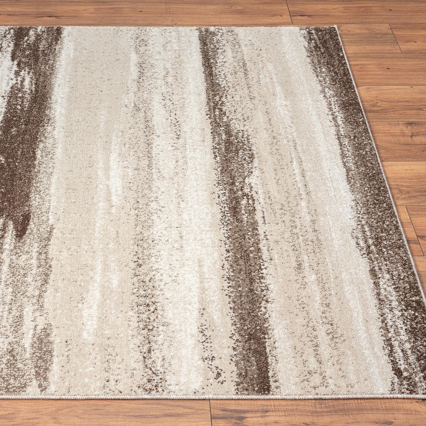 Modern Area Rug Stain Resistant, Brown/Size 2X3
