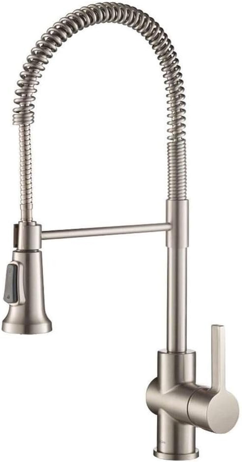 Britt Commercial Style Spot Free Stainless Steel Pre-Rinse Kitchen Faucet with Deck Plate, KPF-1690SFS