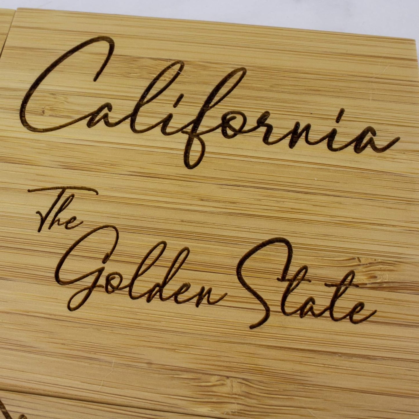 California State Puzzle 4 Piece Bamboo Coaster Set with Case