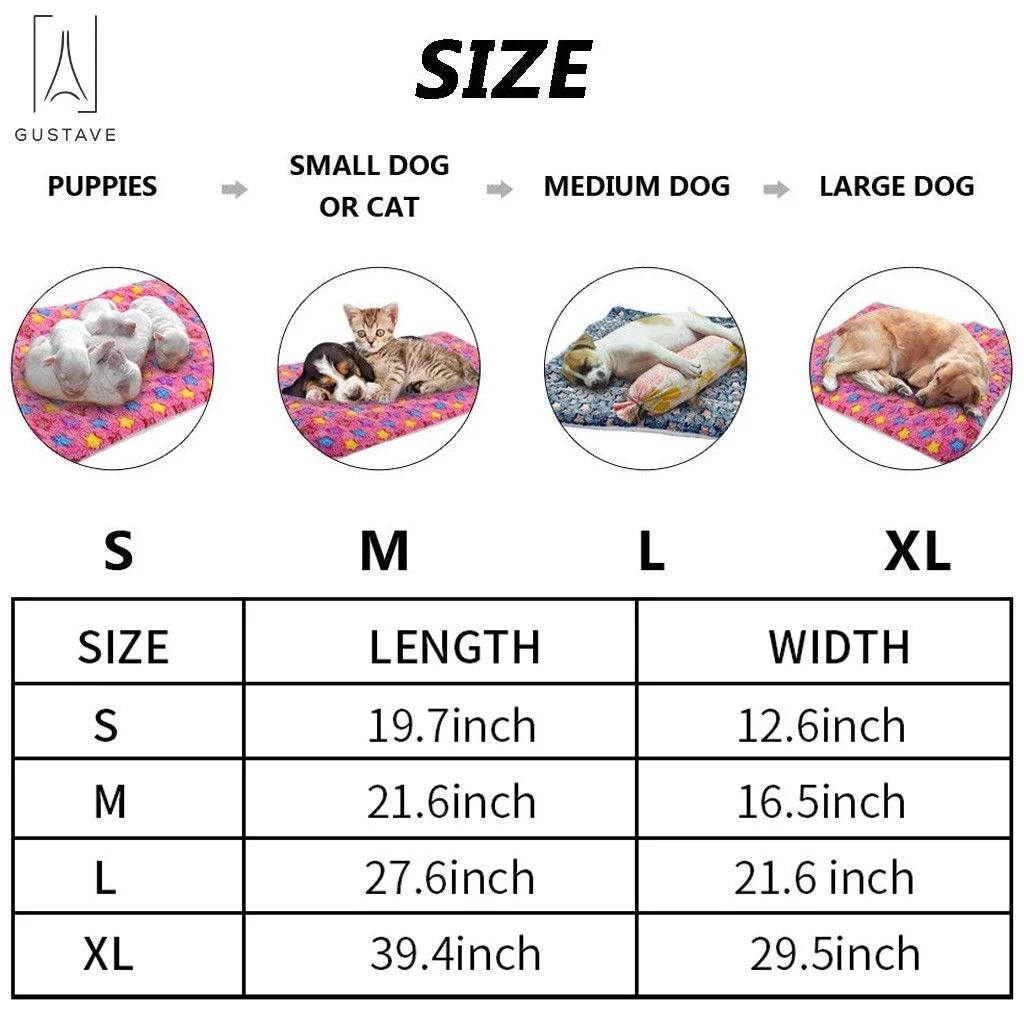 Dog Pet Sleep Mat Soft Warm Reversible Fleece Crate Bed Mat Kennel Pad Cage Cushion for Large Small Medium Dog Cat "Blue, XL"