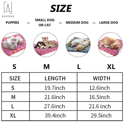 Dog Pet Sleep Mat Soft Warm Reversible Fleece Crate Bed Mat Kennel Pad Cage Cushion for Large Small Medium Dog Cat "Blue, XL"