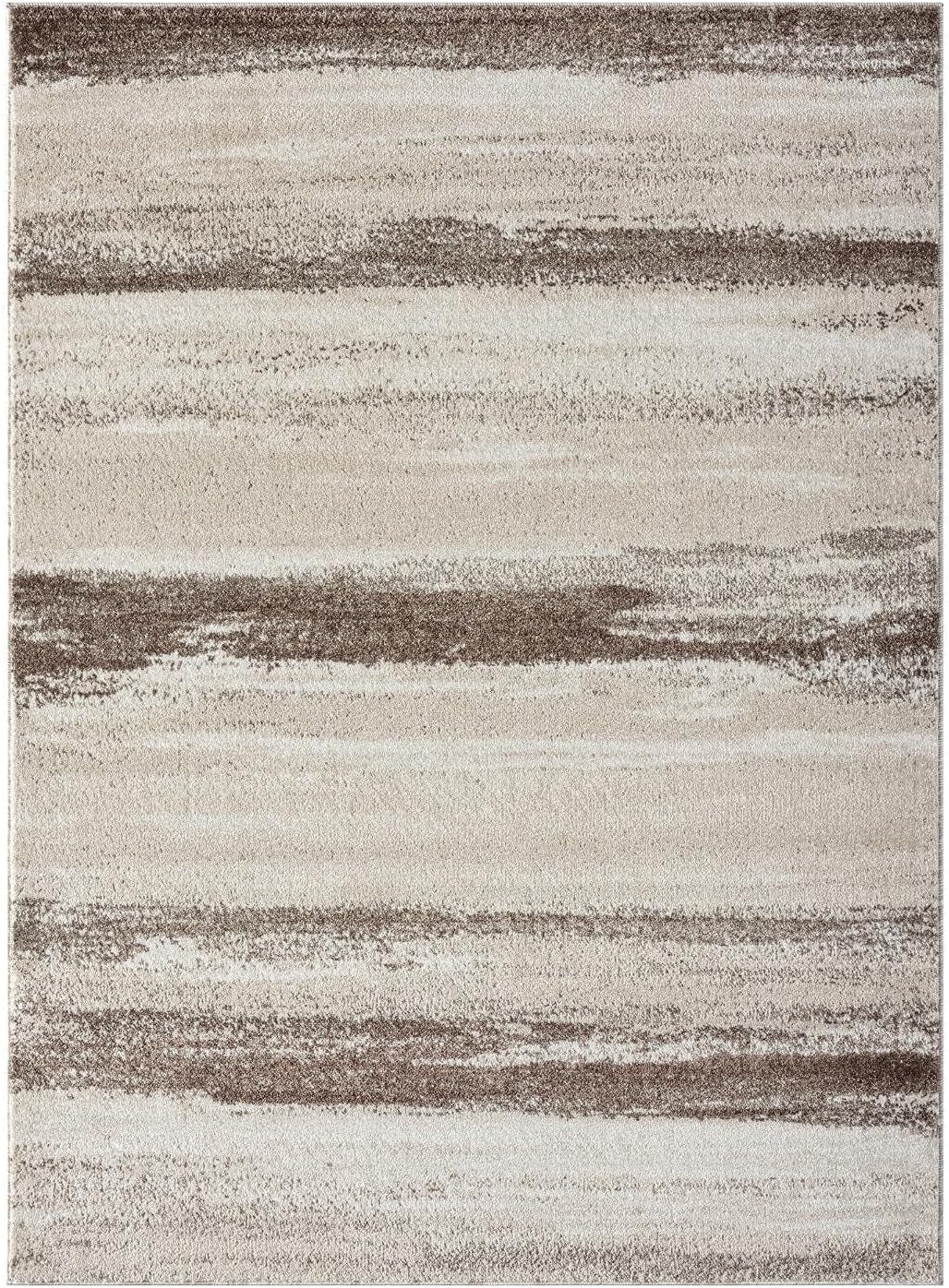 Modern Area Rug Stain Resistant, Brown/Size 2X3