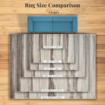 Modern Area Rug Stain Resistant, Brown/Size 2X3