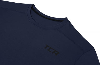 Men and Boys' Long Sleeve Compression Shirt Men, Athletic Workout Men Sports Undershirt Base Layer Top - Navy Eclipse, XL Boy (12-14 Years)