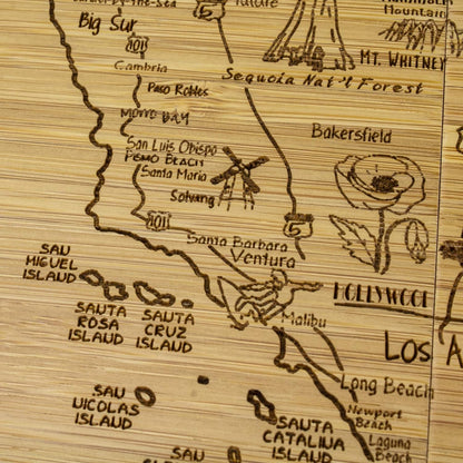 California State Puzzle 4 Piece Bamboo Coaster Set with Case