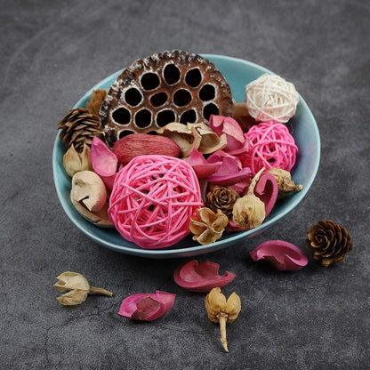 Pink Potpourri Bags,Rose Scented Decorative Potpourri Dried Flowers,Home Fragrance Perfume Sachet of Fresh Smell,Bowl Vase Filler Wedding Party Decor,9.9 Oz